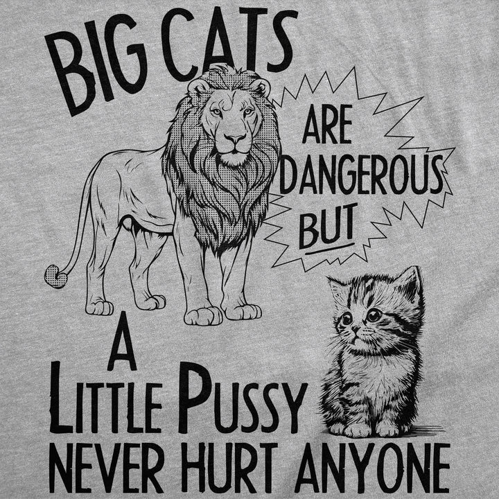 Big Cats Are Dangerous But A Little Pussy Never Hurt Anyone Men's T Shirt