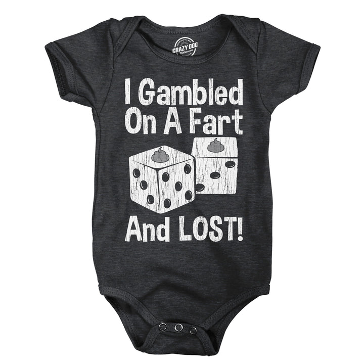 Funny Heather Black - Gambled On Fart I Gambled On A Fart And Lost Onesie Nerdy sarcastic toilet Tee