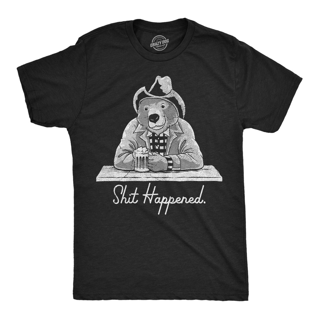 Funny Heather Black - Shit Happened Shit Happened Mens T Shirt Nerdy sarcastic Tee