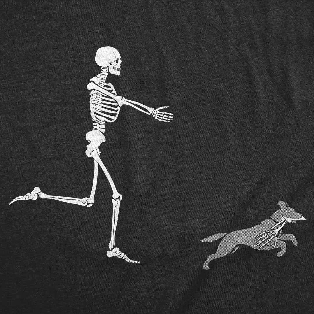 Skeleton Chasing Dog Men's T Shirt