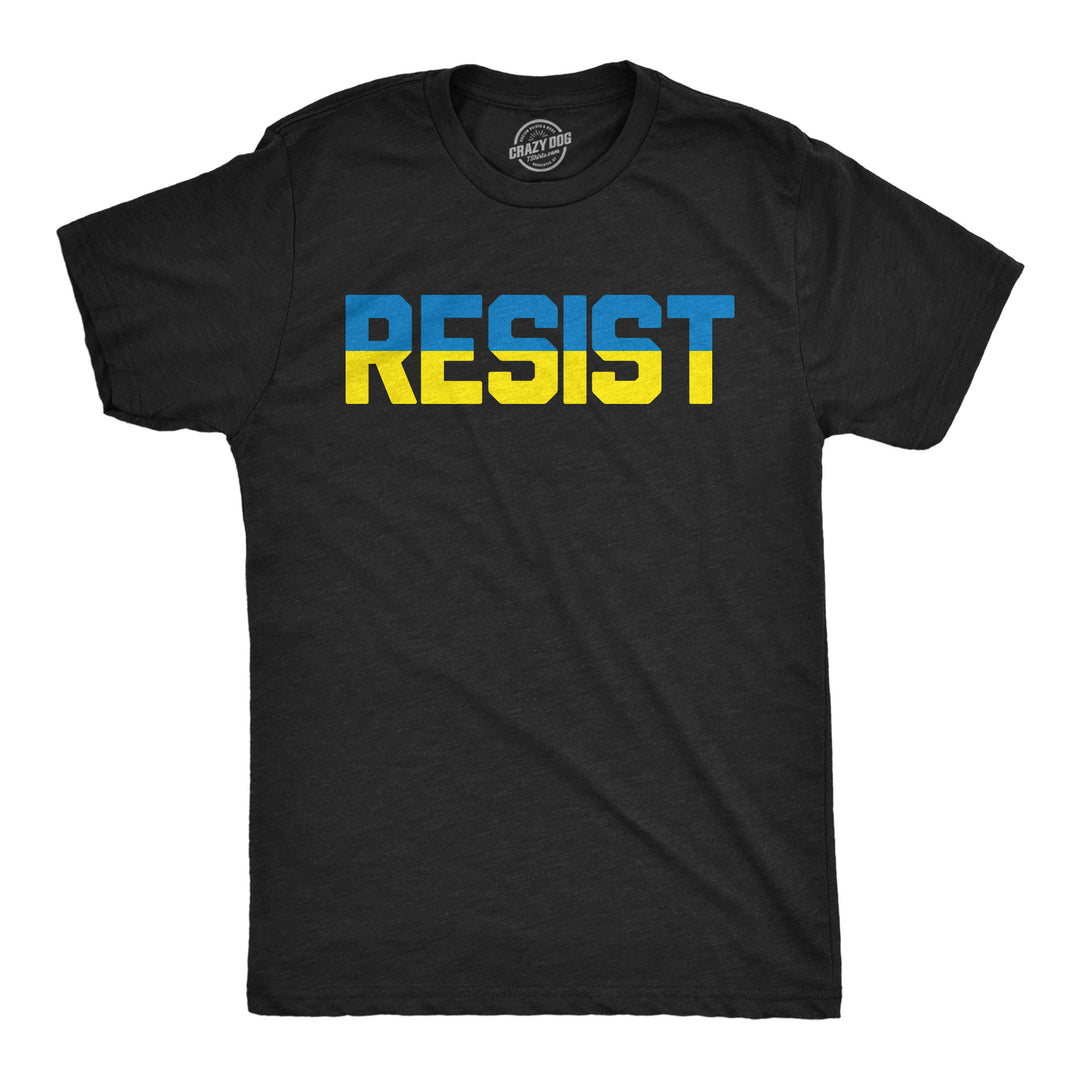 Funny Heather Black - Ukraine Resist Ukraine Resist Mens T Shirt Nerdy motivational Tee