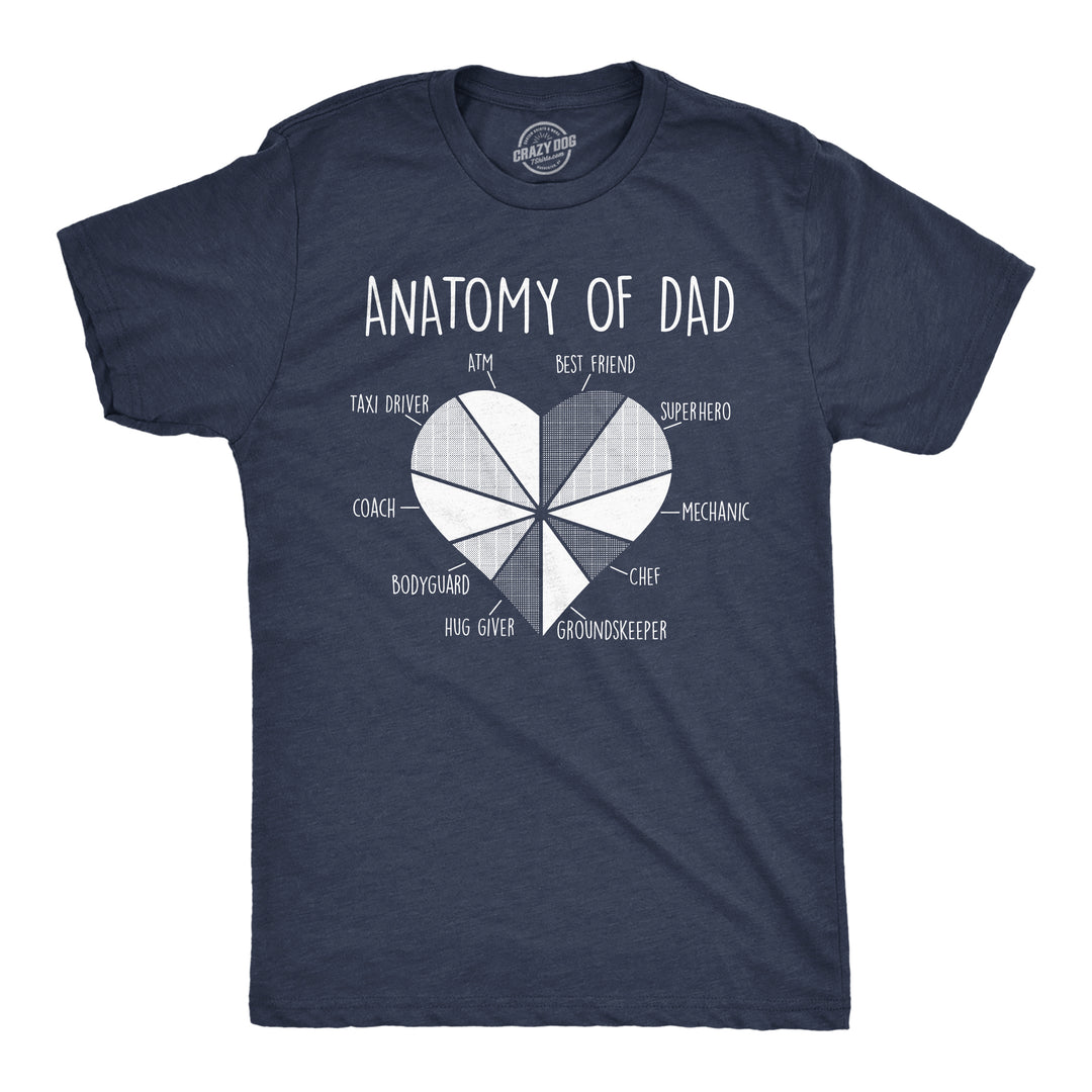 Funny Heather Navy - Anatomy Of Dad Anatomy Of Dad Mens T Shirt Nerdy Father's Day sarcastic Tee