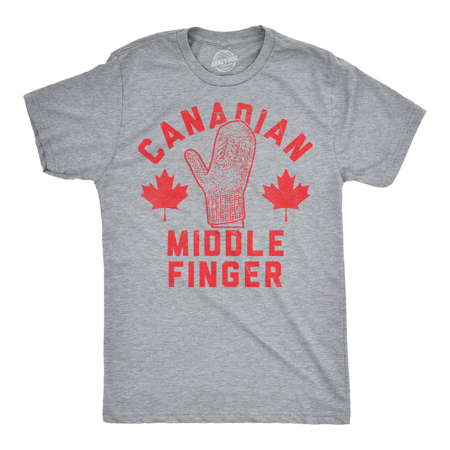 Funny Light Heather Grey - Canadian Middle Finger Canadian Middle Finger Mens T Shirt Nerdy sarcastic Tee