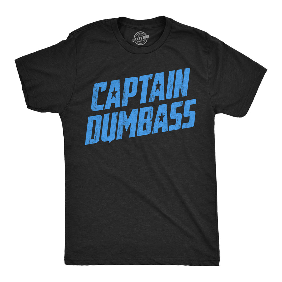 Funny Heather Black - Captain Dumbass Captain Dumbass Mens T Shirt Nerdy sarcastic Tee