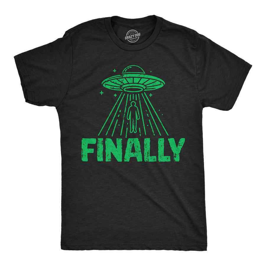 Funny Heather Black - Finally Finally Mens T Shirt Nerdy sarcastic Tee