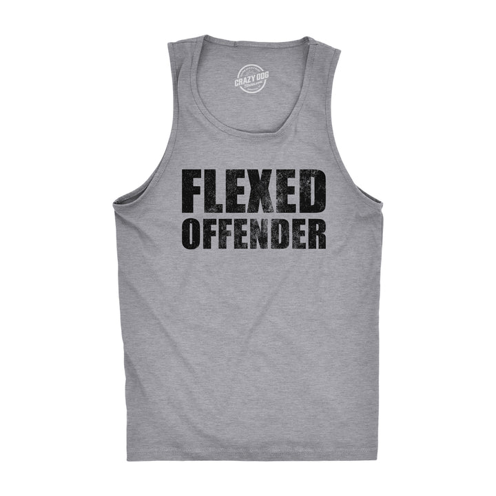 Funny Light Heather Grey - Flexed Offender Flexed Offender Mens Tank Top Nerdy sarcastic Tee