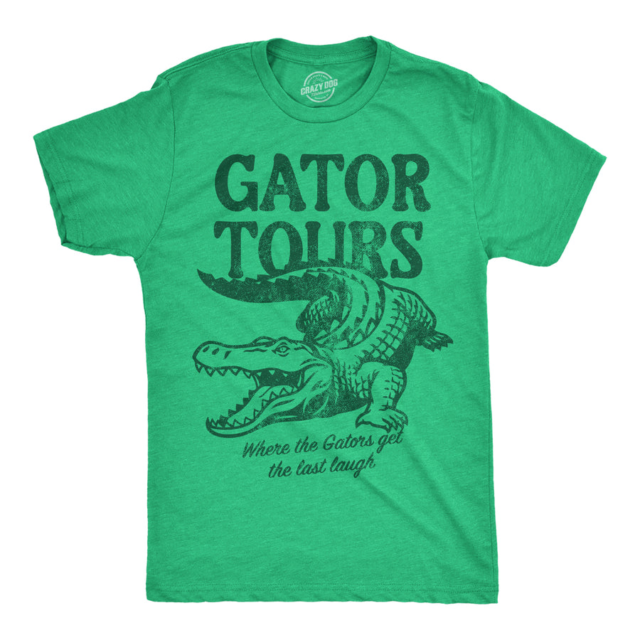 Funny Heather Green - Gator Tours Gator Tours Mens T Shirt Nerdy animal sarcastic Tee