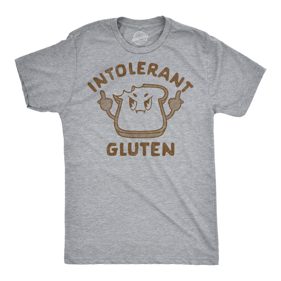 Funny Light Heather Grey - Intolerant Gluten Intolerant Gluten Mens T Shirt Nerdy food sarcastic Tee