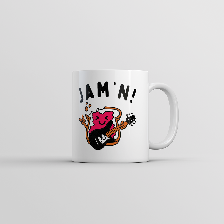 Funny White Jam'n Coffee Mug Nerdy food Sarcastic Tee