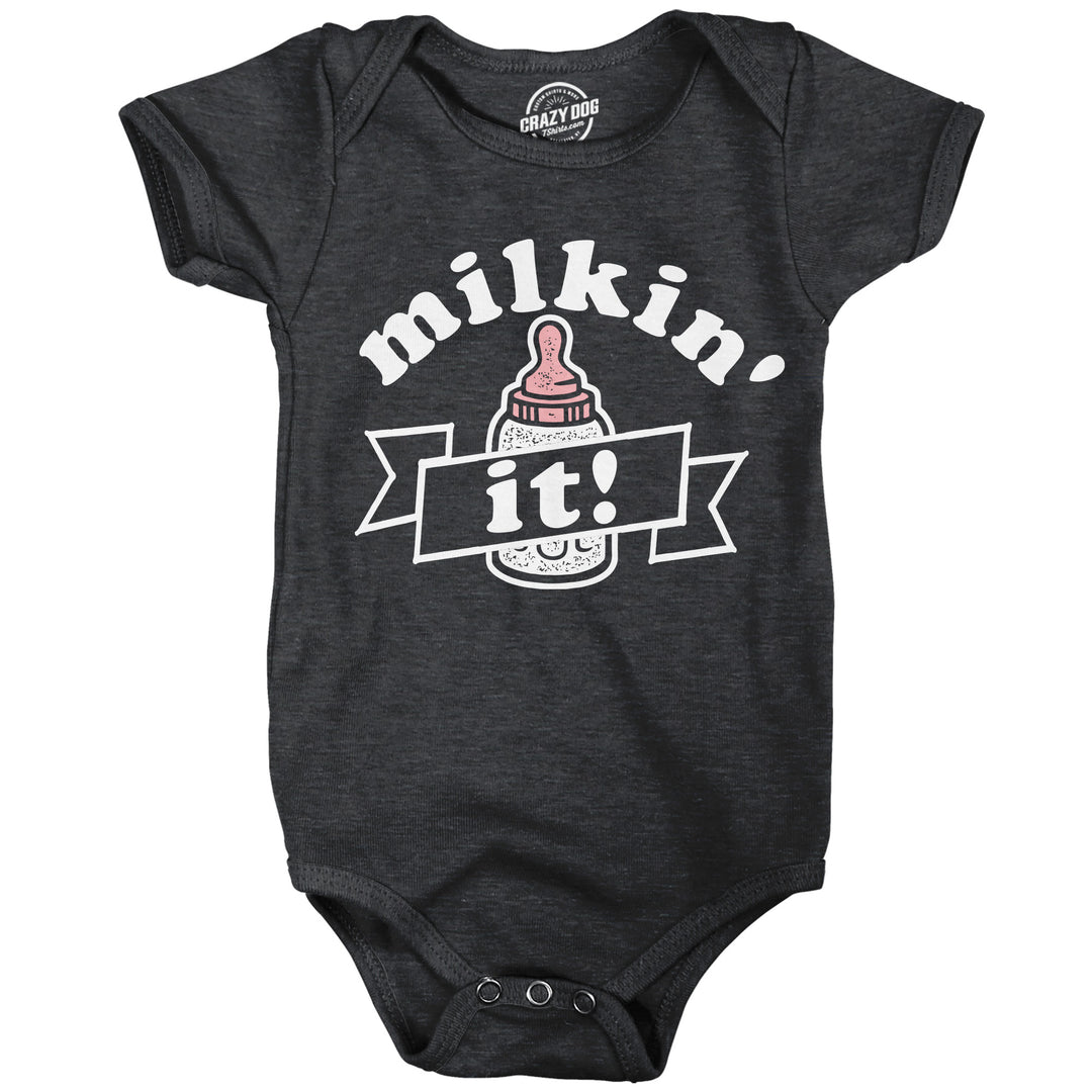 Funny Black - Milkin It Milkin It Onesie Nerdy sarcastic Tee