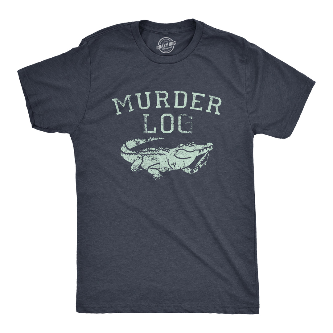 Funny Heather Navy - Murder Log Murder Log Womens T Shirt Nerdy animal sarcastic Tee