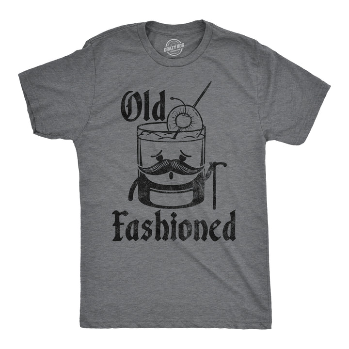 Funny Dark Heather Grey - Old Fashioned Old Fashioned Mens T Shirt Nerdy liquor sarcastic Tee