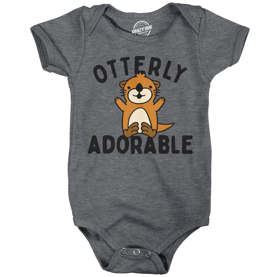 Funny Dark Heather Grey - Otterly Adorable Otterly Adorable Onesie Nerdy animal sarcastic Tee