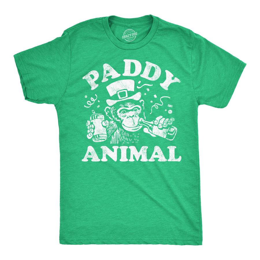 Funny Heather Green - Paddy Animal Paddy Animal Mens T Shirt Nerdy Saint Patrick's Day Drinking sarcastic Tee