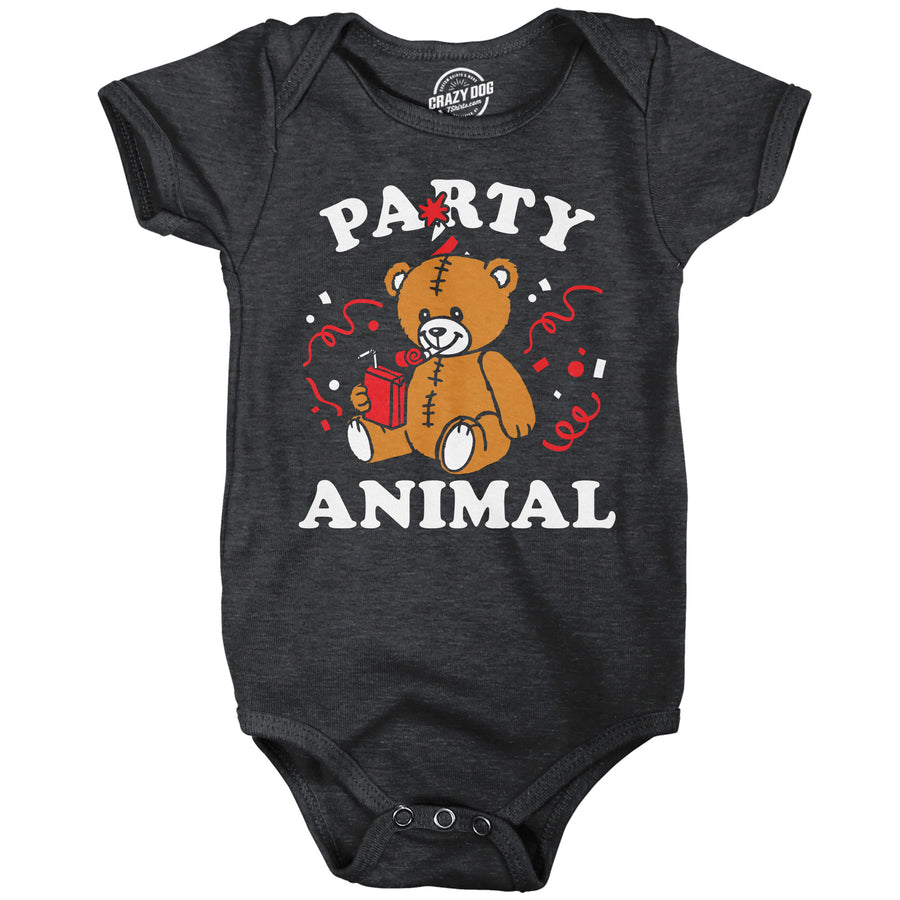 Funny Black - Party Animal Party Animal Onesie Nerdy Sarcastic animal Tee