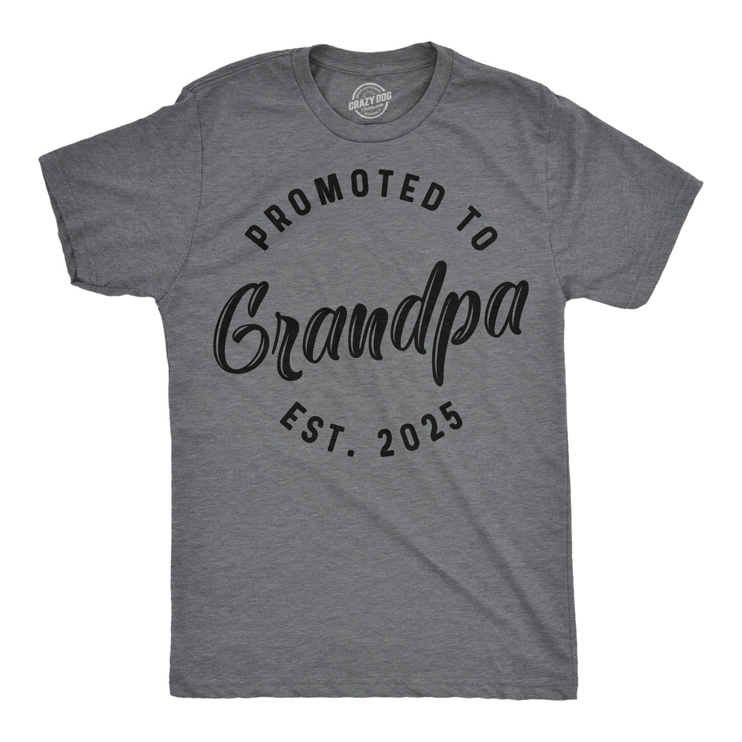 Funny Dark Heather Grey - Promoted Grandpa 2025 Promoted To Grandpa 2025 Mens T Shirt Nerdy grandfather sarcastic Tee