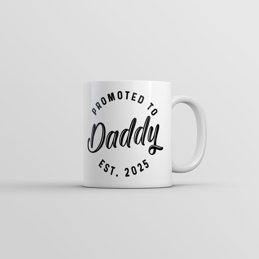 Funny White Promoted To Daddy 2025 Coffee Mug Nerdy Father's Day Sarcastic Tee