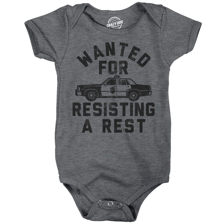 Funny Dark Heather Grey -  Resisting A Rest Wanted For Resisting A Rest Onesie Nerdy Sarcastic Tee