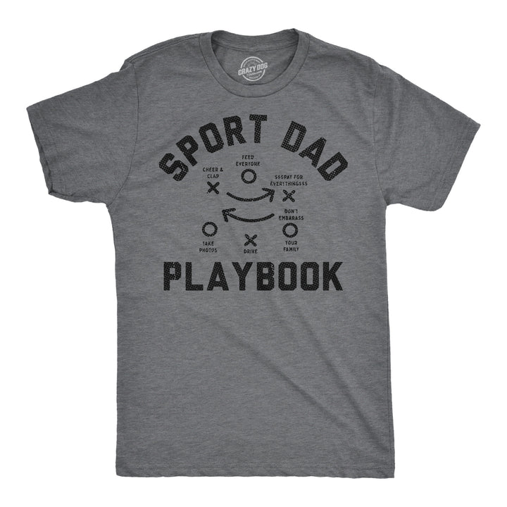 Funny Dark Heather Grey - Sport Dad Playbook Sport Dad Playbook Mens T Shirt Nerdy sarcastic Tee