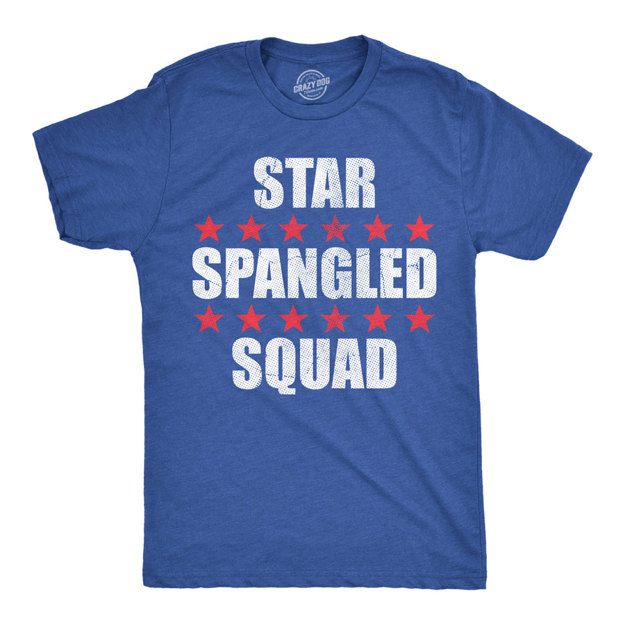 Funny Heather Royal - Star Spangled Star Spangled Squad Mens T Shirt Nerdy Fourth Of July sarcastic Tee