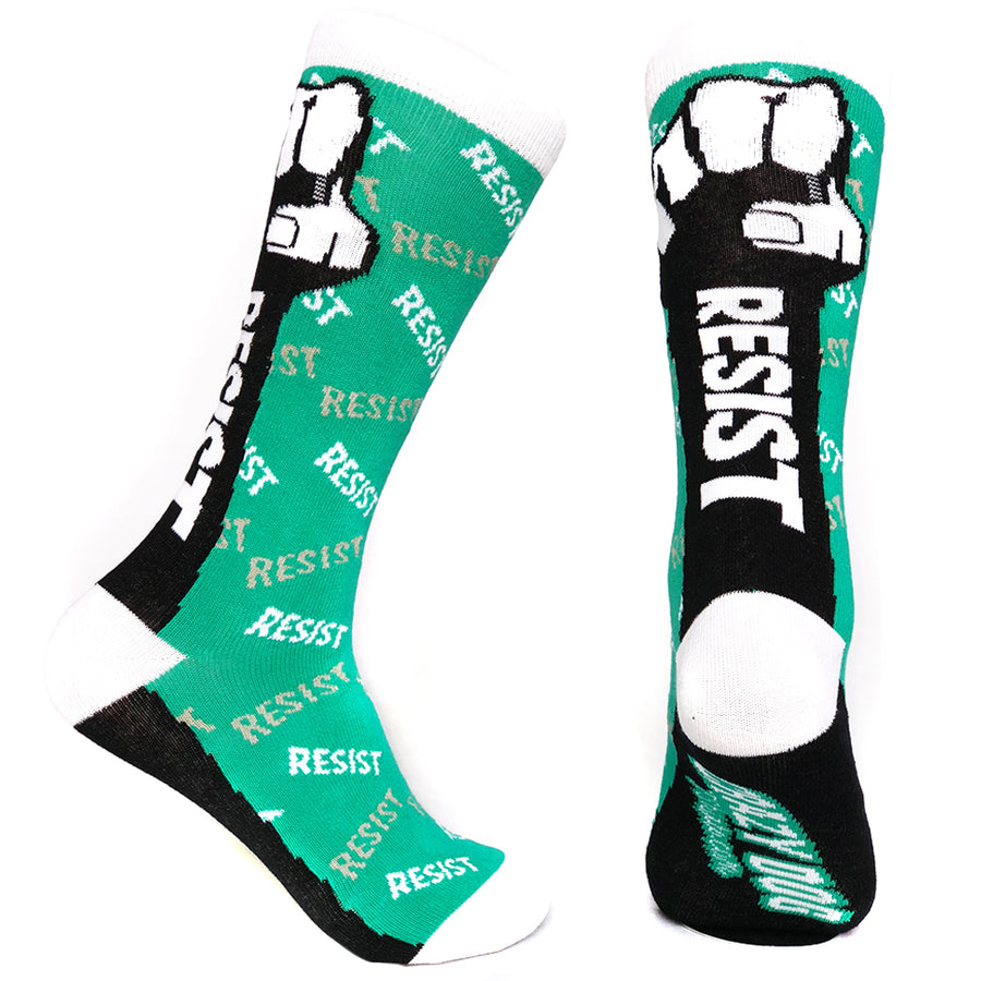 Funny Green Mens Resist Sock Nerdy Political Tee