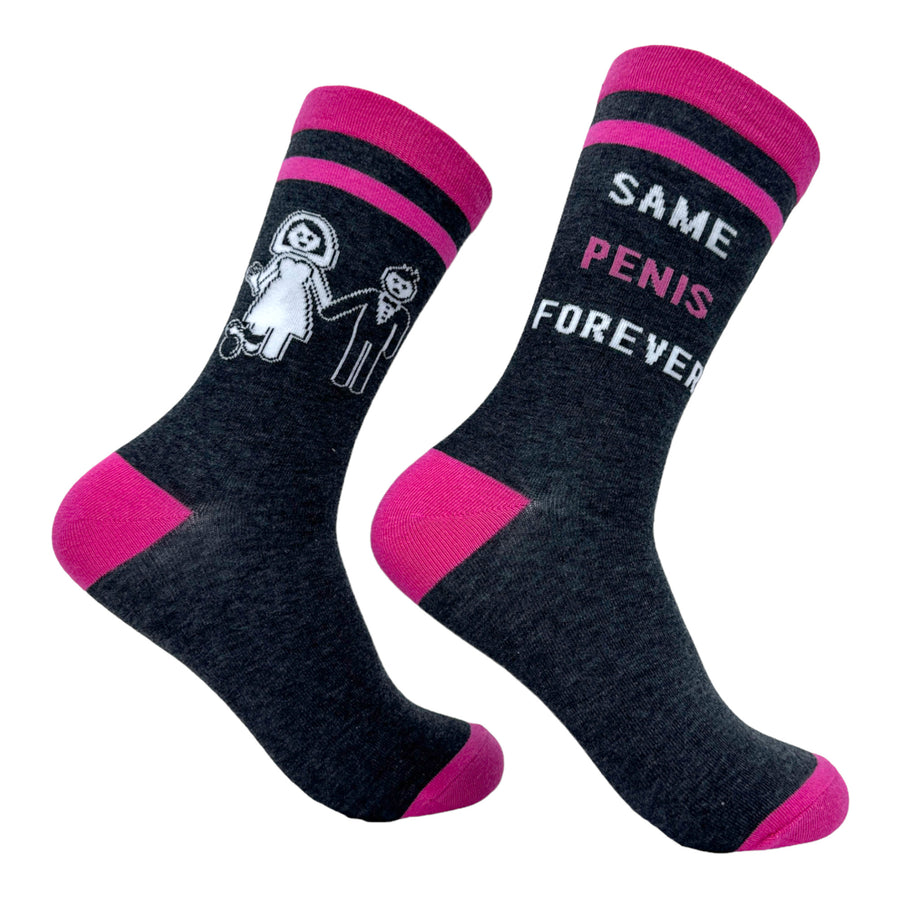 Funny Black - PENIS Women's Same Penis Forever Sock Nerdy Wedding Sex Tee