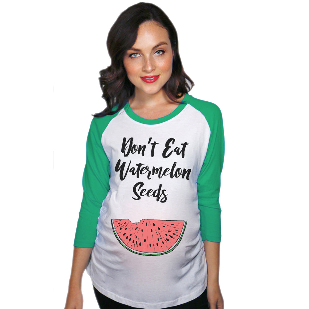 Funny Green Don't Eat Watermelon Seeds raglan Nerdy Sarcastic Tee