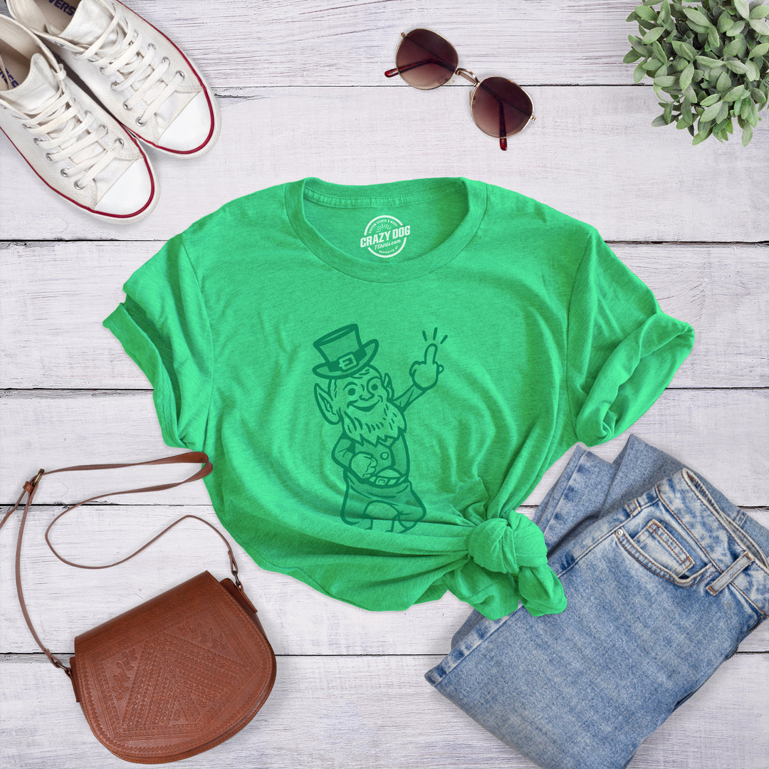 Leprechaun Middle Finger Women's T Shirt