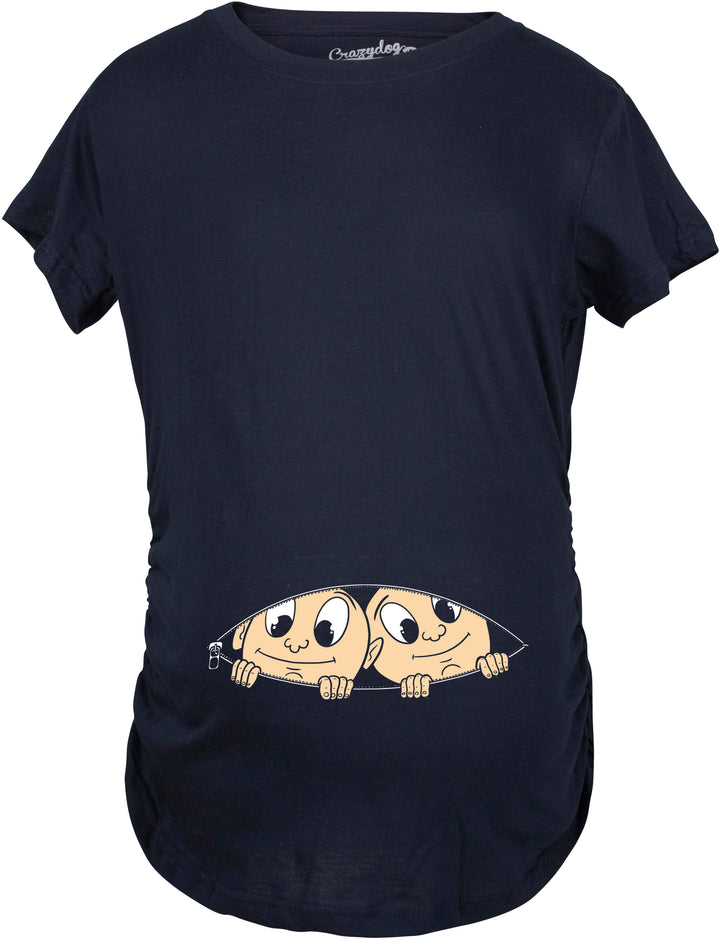 Peeking Twins Maternity T Shirt