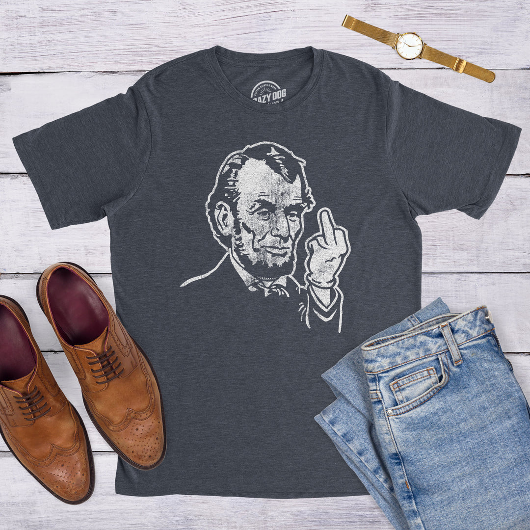 Abe Lincoln Middle Finger Men's T Shirt