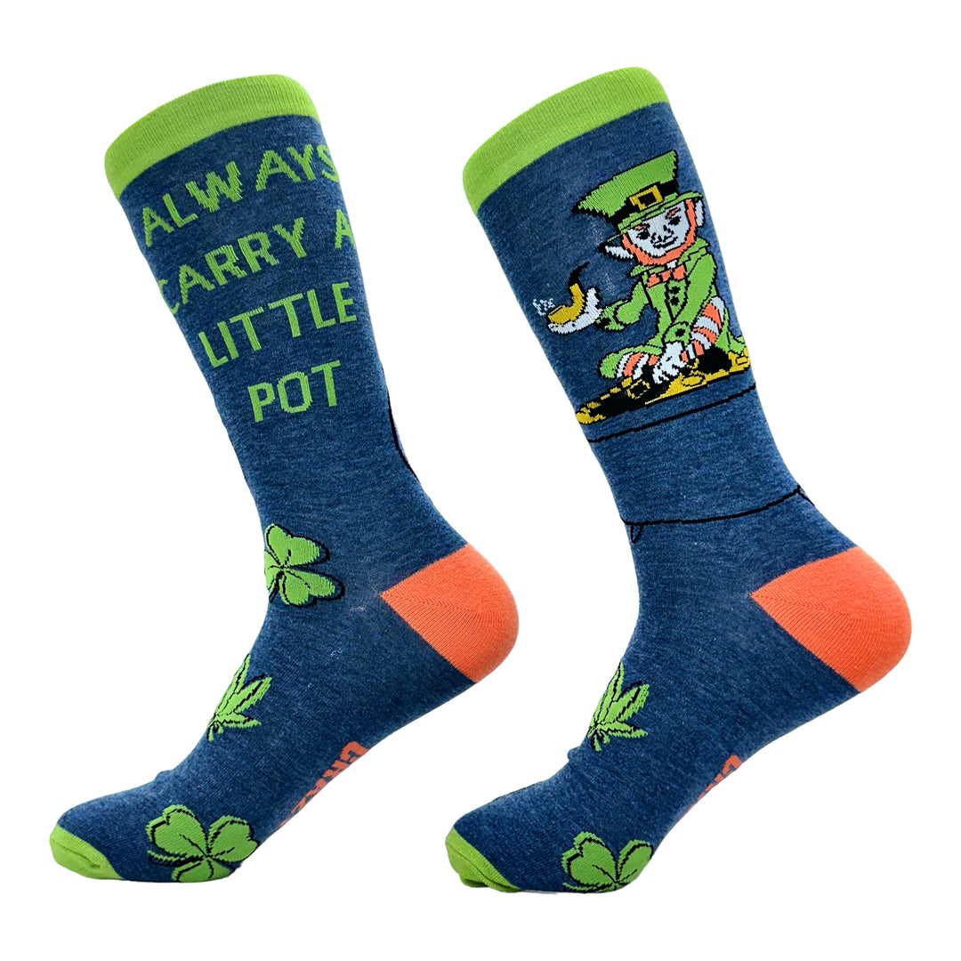 Mens Funny Socks I Always Carry A Little Pot St Patricks Day Sock For Men