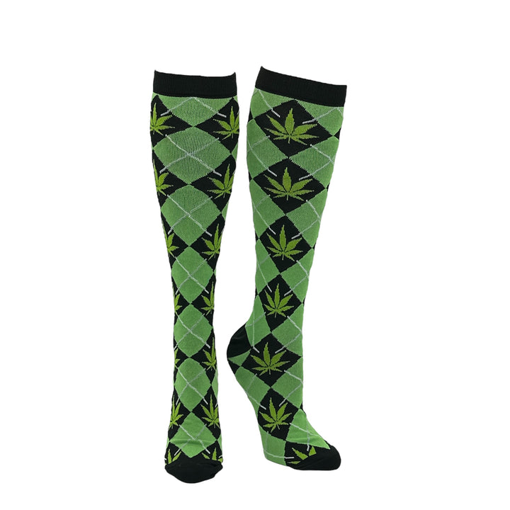 Argyle Weed Compression Socks