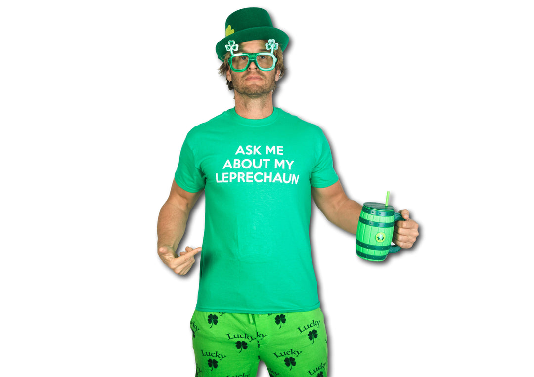 Ask Me About My Leprechaun Flip Men's T Shirt