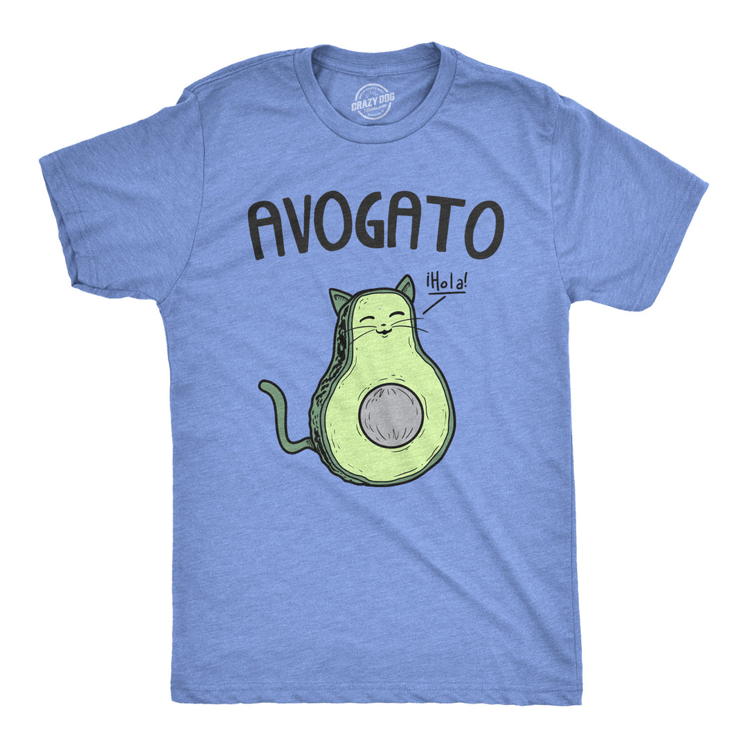 Funny Heather Light Blue - Avogato Avogato Mens T Shirt Nerdy Cinco De Mayo Cat Food Tee