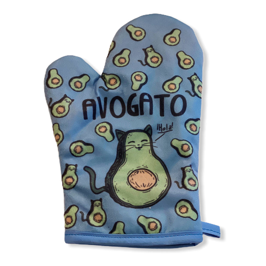 Funny Blue Avogato Oven Mitt Nerdy Food Tee