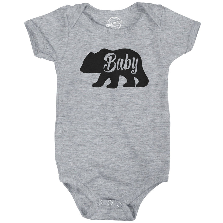 Funny Light Heather Grey Baby Bear Onesie Nerdy Animal Tee