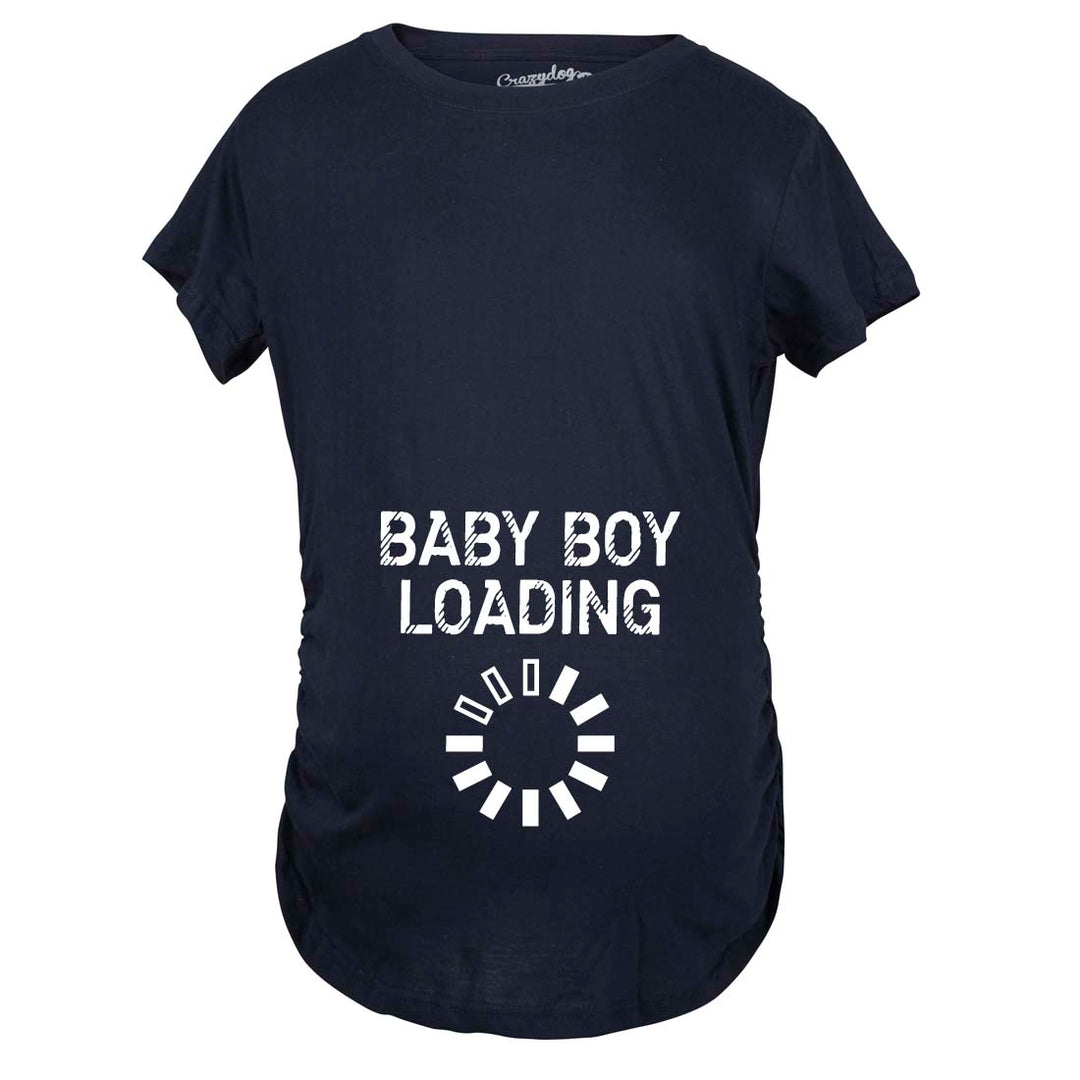 Funny Navy Baby Boy Loading Maternity T Shirt Nerdy Nerdy Tee