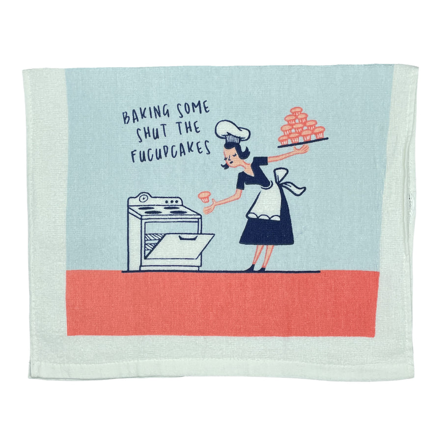 Funny Fucupcakes Baking Some Shut The Fucupcakes Tea Towel Nerdy Food Tee