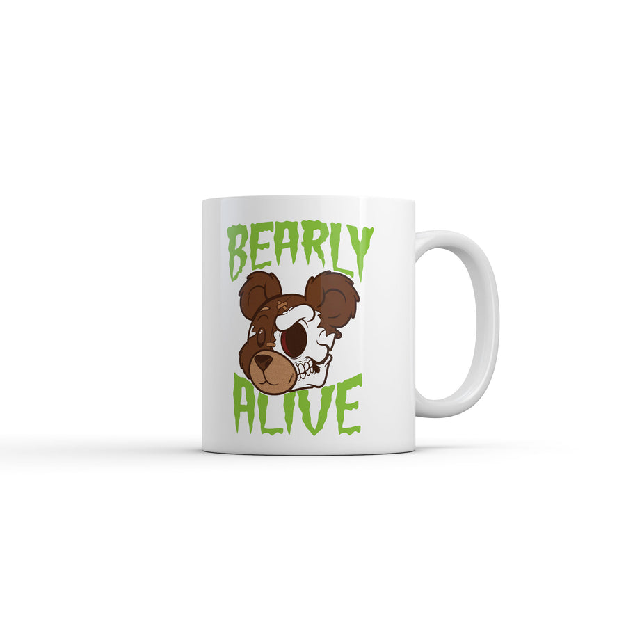 Funny White Bearly Alive Coffee Mug Nerdy sarcastic animal Tee