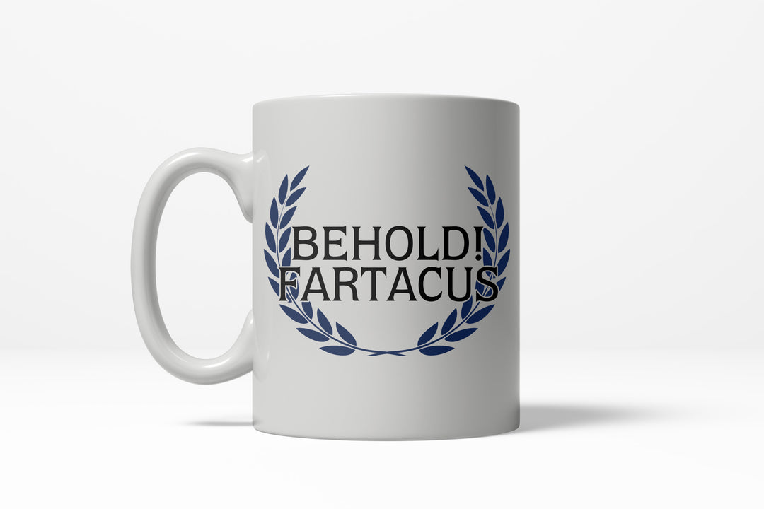 Funny White Behod Fartacus Coffee Mug Nerdy Toilet Tee