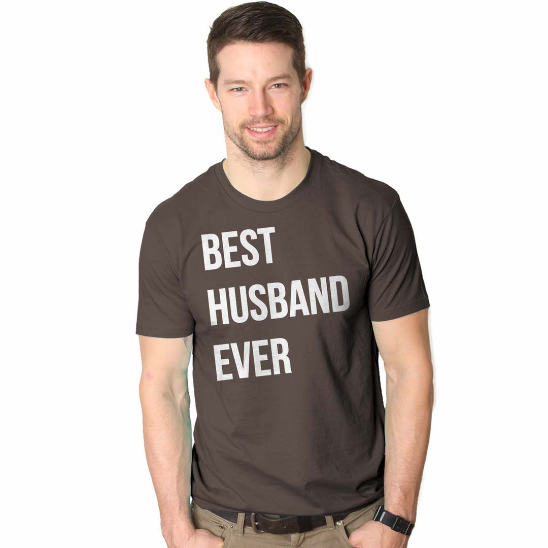 Funny Brown Best Husband Ever Mens T Shirt Nerdy Valentine's Day Father's Day Tee