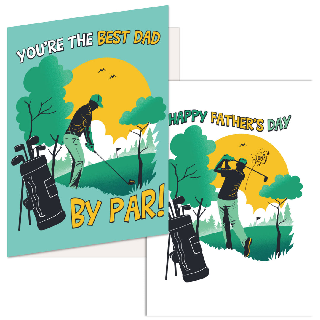 Funny Dad By Par Father's Day Cards Nerdy Father's Day Golf Tee