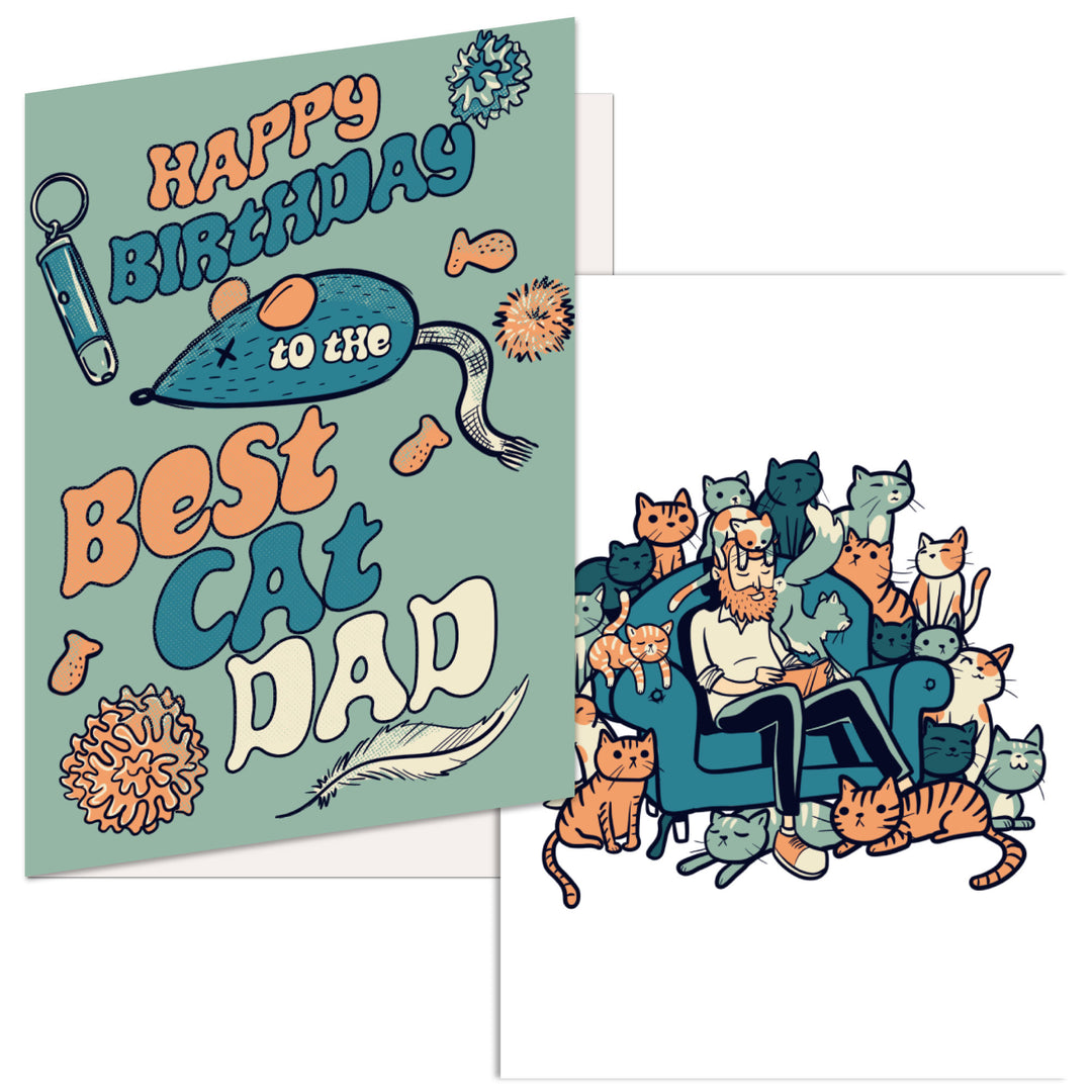 Funny Best Cat Dad Birthday Nerdy Birthday Cat Tee