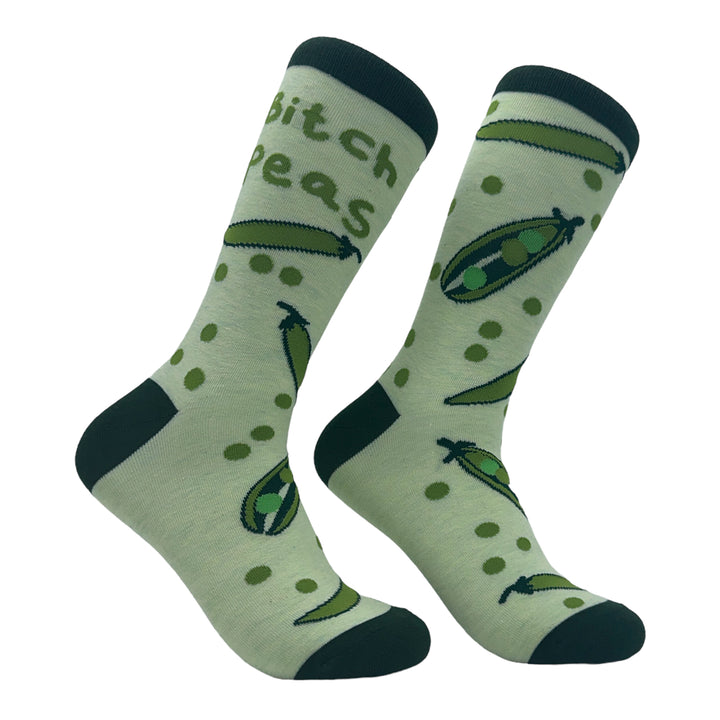 Funny Green - Bitch Peas Women's Bitch Peas Sock Nerdy Food Sarcastic Tee