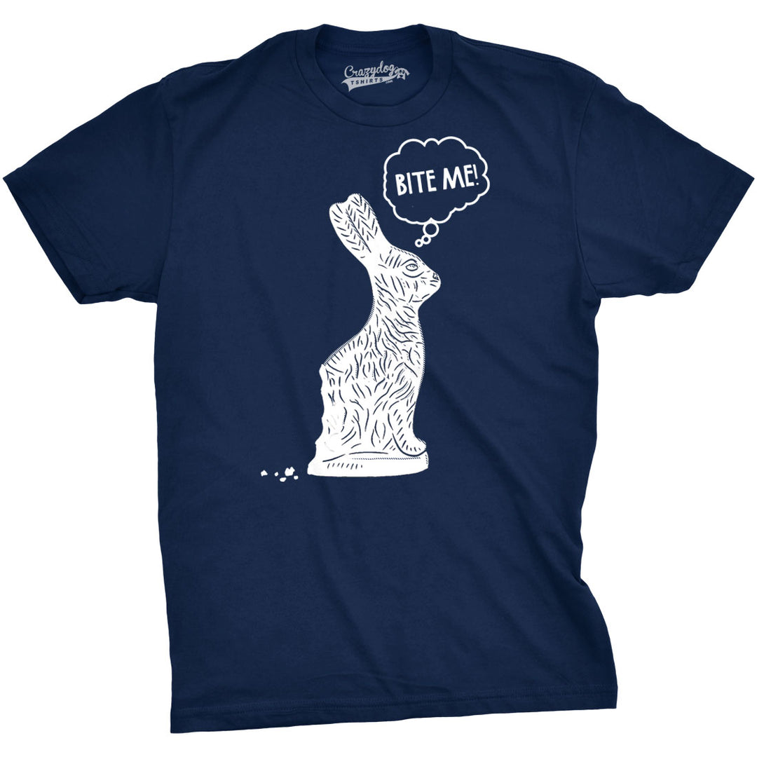 Funny Heather Navy - Bite Me Bite Me Mens T Shirt Nerdy Easter Tee