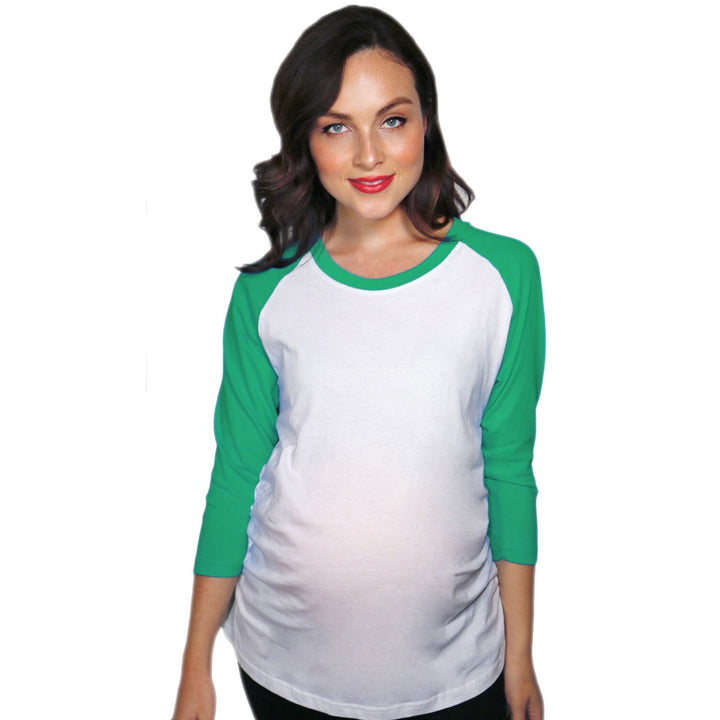 Funny Green Maternity Raglan Long Sleeve raglan Nerdy Tee