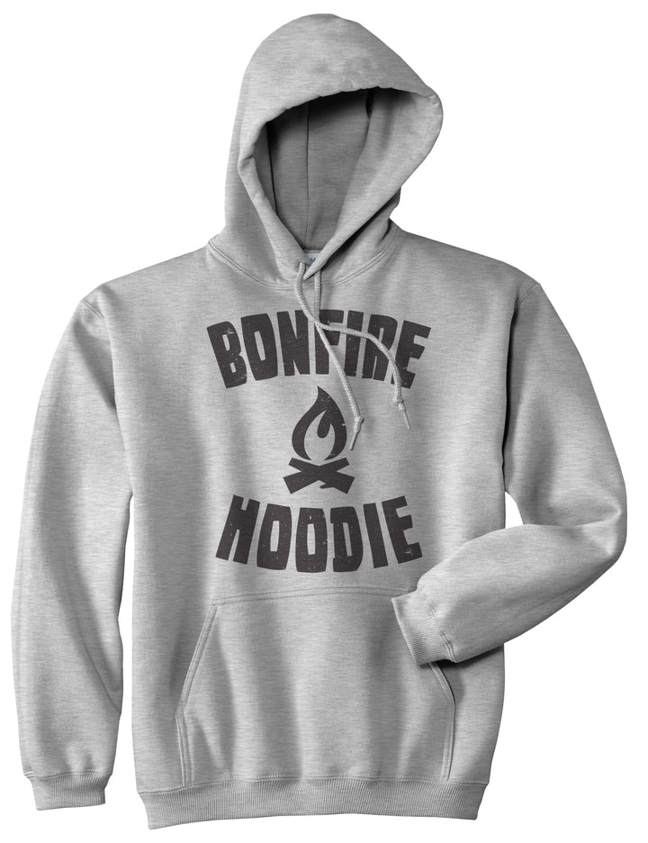 Funny Light Heather Grey Bonfire Hoodie Nerdy Camping Tee