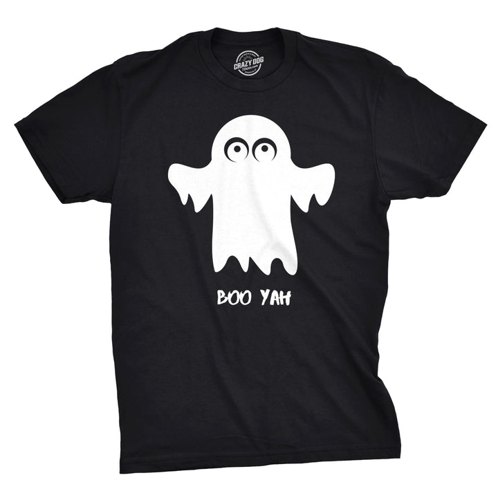 Funny Black Boo Yah Mens T Shirt Nerdy Halloween Tee