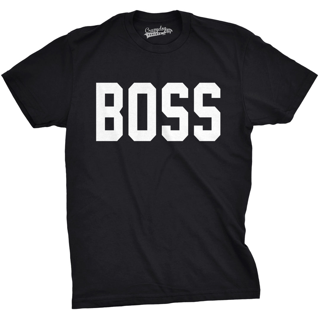 Funny Black Boss Mens T Shirt Nerdy Father's Day office Tee