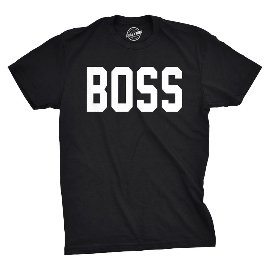 Funny Black Boss Mens T Shirt Nerdy Father's Day office Tee